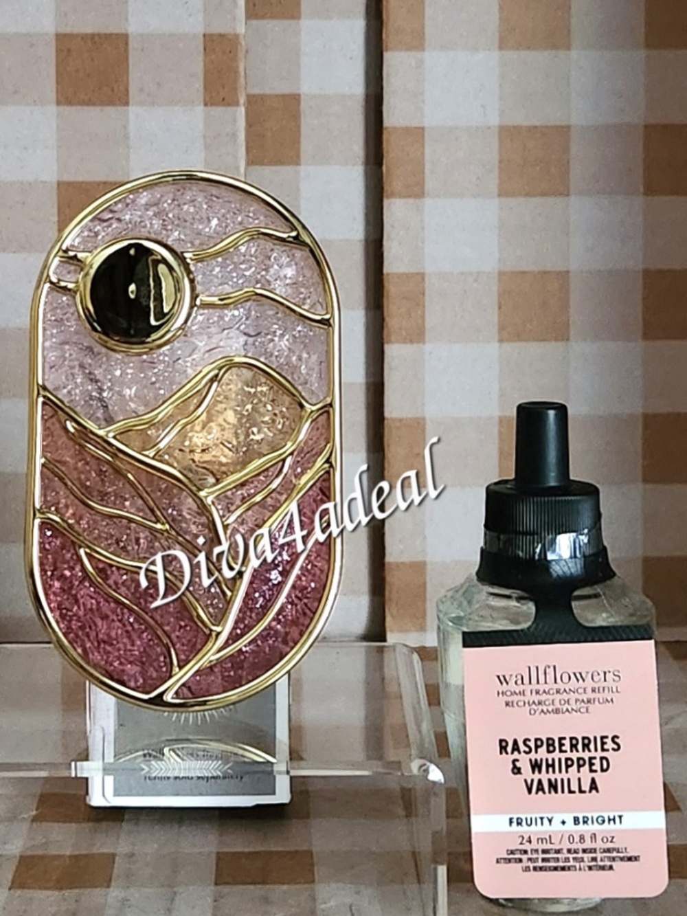 Bath & Body Works STAIN GLASS MOUNTAIN SCENE Wallflower Plug & Refill Bundle